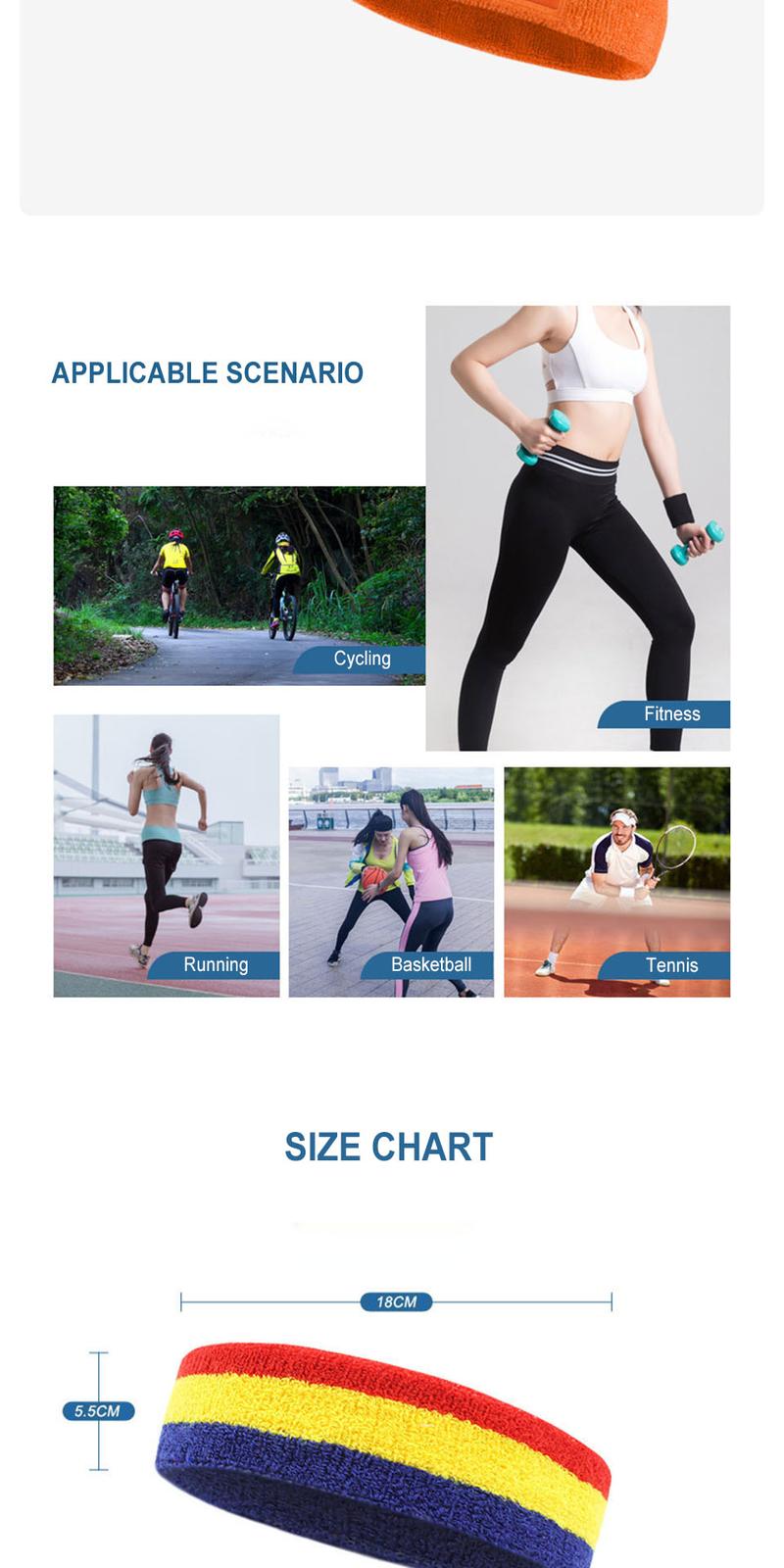 Product Introduction of GTUBIKE 1Piece Fashion Sports Elastic Cotton Hairband Sweat Absorption Fitness Yoga Basketball Sweatband 24