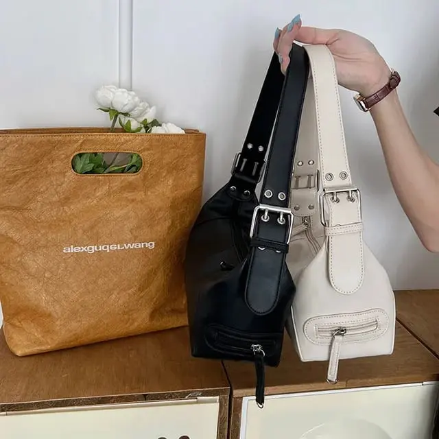 [Beli Lokal] Tas bahu wanita AJUNA - Tas selempang terbaru 2024 - Tas wanita terbaru - Korean style Hitam