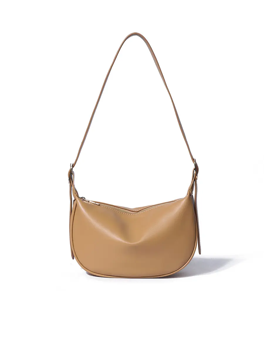 Ladies Shoulder Bag Fashion Half Month Dumpling Bag PU Female Bag Zipper Bag