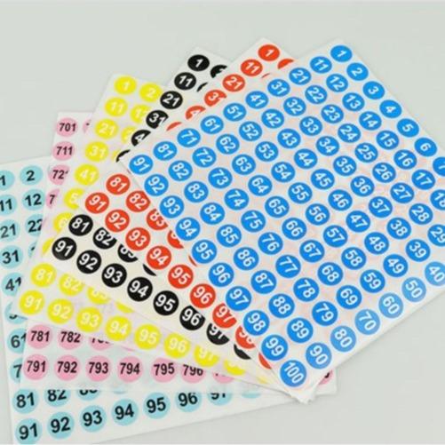 Sticker One Sheet 1 - 100 number sticker (1 sheet) Paper Stationery sticker label ...