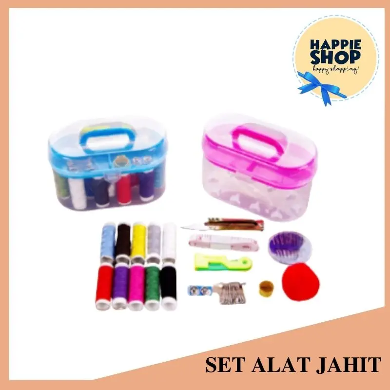 Set Alat Jahit  10 BENANG Jarum Lengkap Peralatan Menjahit Kotak Box Murah Perlengkapan