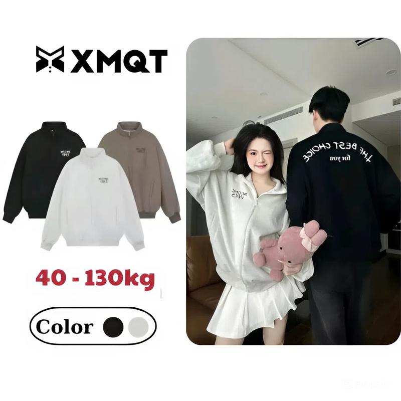 Có BIGSIZE Áo Khoác Nỉ Sweater Zip form Boxy XMQT unisex hot trend jacket nam nữ
