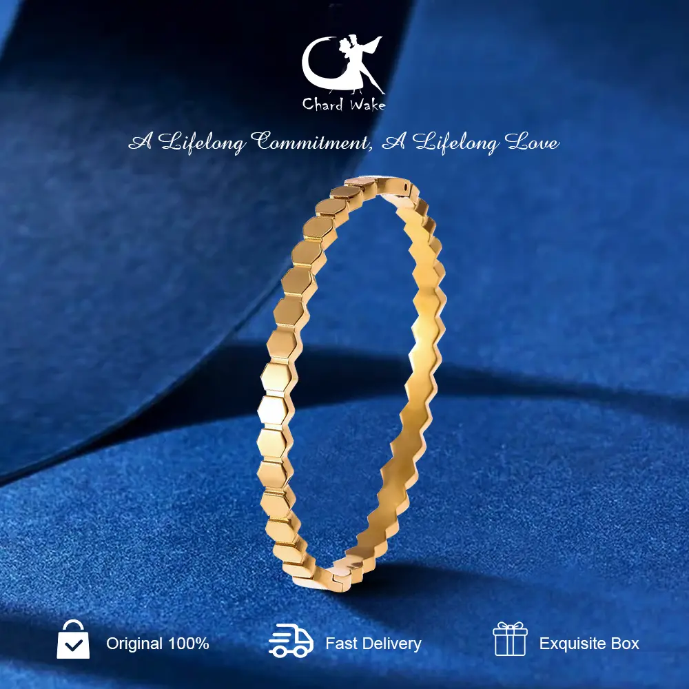 【003Harga telah dibanting, segera di CO】Chard Wake Gelang Wanita Titanium Anti Pudar Elegan Mewah Korea Gelang Cewek Hadiah  CWB004