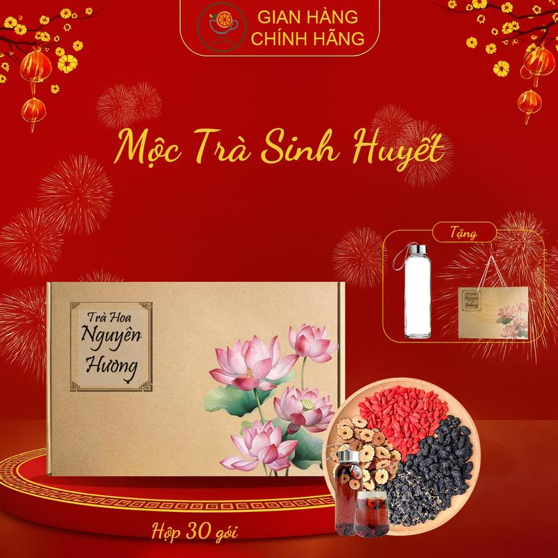 Tặng Bình Mộc Trà Sinh Huyết Hộp 30 Gói Hỗ Trợ Bổ Huyết Cái Thiện Giấc Ngủ Dưỡng Nhan Trà Hoa Nguyên Hương