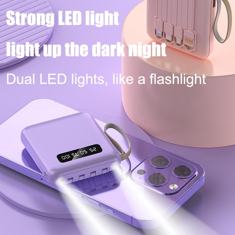 【COD】Hot Sale 20000mAh Mini Power Bank with 4 USB Ports Fast Charging and LED Display, Portable for iOS/Android Phone Charging - Power Bank Charger Pink (Free Shipping) 7