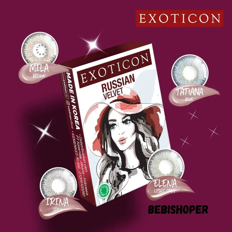 X2 RUSSIAN VELVET NORMAL & MINUS (-0.50 s/d -6.00) / softlen/ softlense / emoticon Lensa Kontak / BS SOFTLEN Eye Softlens 6