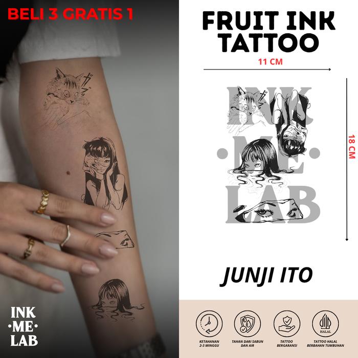 Gambar INKMELAB - JUNJI ITO Fruit Ink Temporary Tattoo 11X18 cm  - Tato Temporer Semi Permanen Tahan 3 Minggu model anime dari Inkmelab Tattoo Kota Semarang Tokopedia