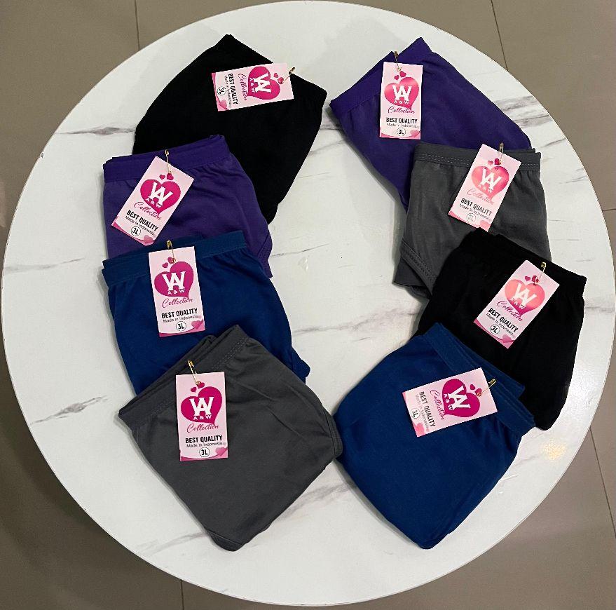 3-6 PCS DALAMAN WANITA GELAP/DALAMAN WANITA BAHAN KATUN ADEM NYAMAN DI PAKAI