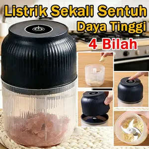 COD Mini Chopper Portable Bumbu Dan Daging 4 Mata Pisau  Pemotong Bawang Elektrik Blender Dapur Chopper Electric Meat Grinder