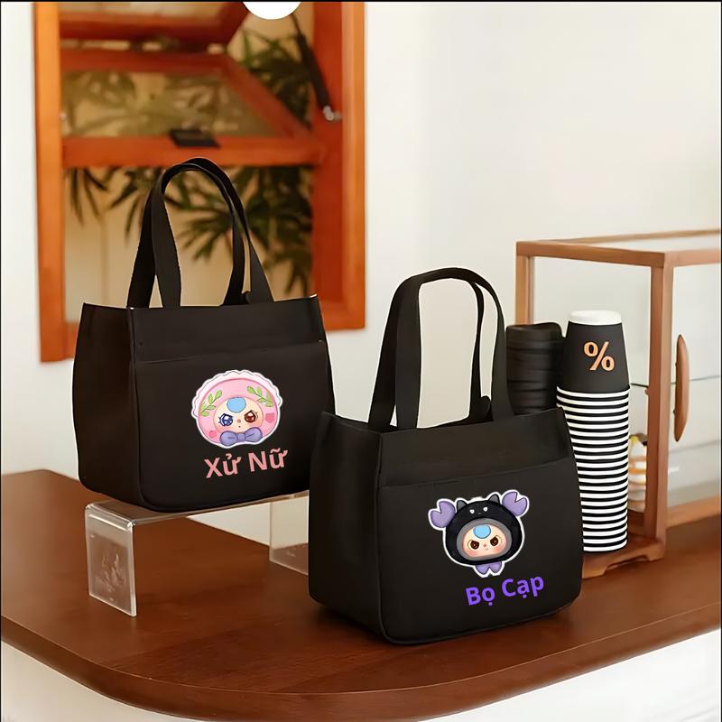 Túi vải canvas mini xách tay đựng mỹ phẩm hộp cơm nhiều màu họa tiết dễ thương có thể đựng đồ Bag Hoa Nữ Tote Đeo Vai Chữ Nhật Hình Chữ Nhật HAT139 HAT131