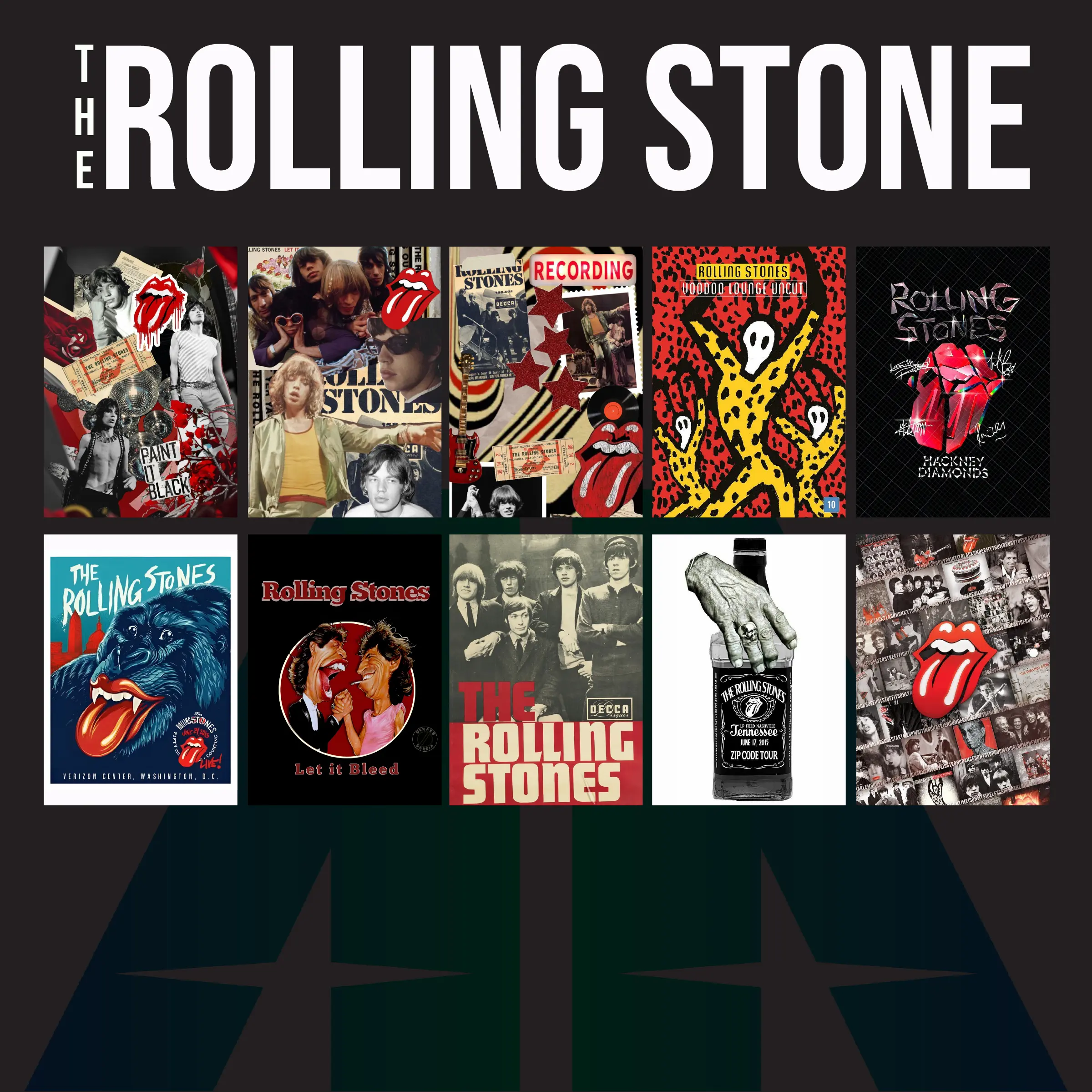 [1 pcs] Poster The  Rolling Stone Cocok Untuk Pajangan Kamar/Dekorasi Kamar/Pajangan Dinding/Pajangan Aesthetic - Hiasan Dinding A5 poster  band kamar tidur seni moder poster & produk cetak