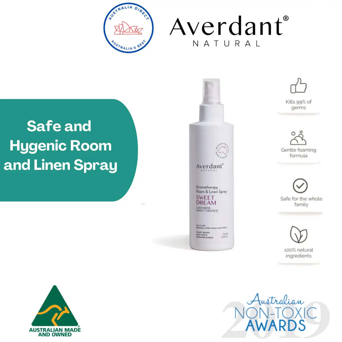 Averdant Aromatherapy Room & Linen Spray | Sweet Dream - Lavender & Sweet Orange 100ml