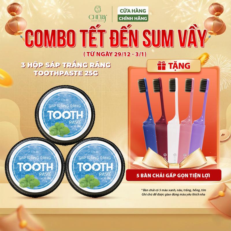 CD35 Combo 3 hộp Kem Trắng Răng Dạng Sáp Thảo Mộc Tooth Paste 25g 1 hộp Nữ