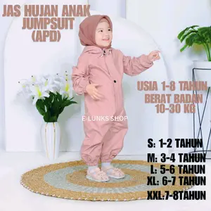 JAS HUJAN ANAK JUMPSUIT USIA 1-8 TAHUN BAHAN PVC ANTI REMBES JAS HUJAN JUMPSUIT ANAK BALITA BAHAN PVC KUAT TEBAL ELASTIS