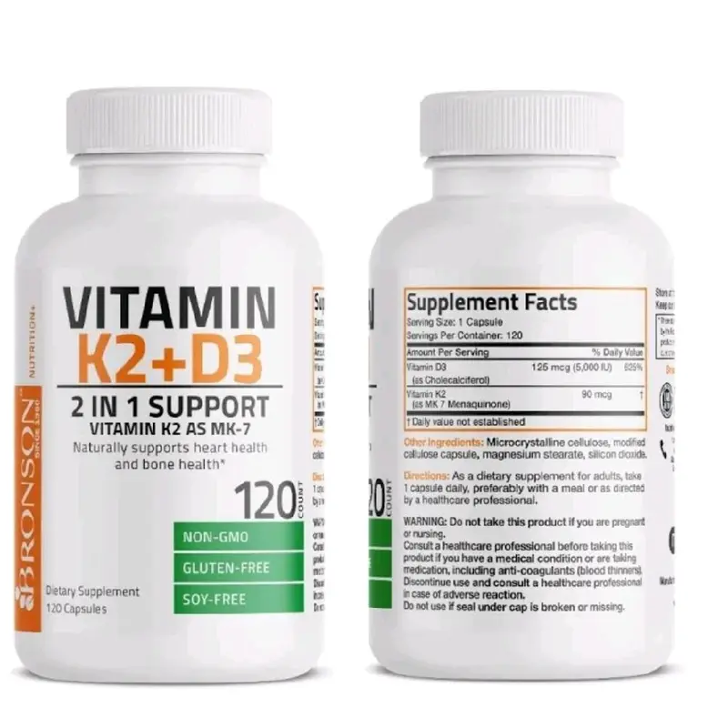 Suplemen Bronson Vitamin D3 K2 120 Capsul - 2 Vitamin Penting untuk Tulang dan Jantung Anda 2