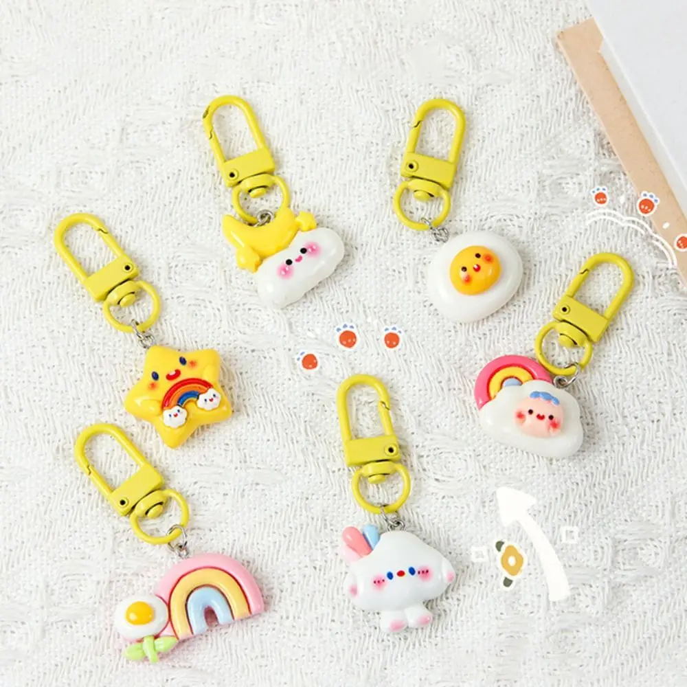 Car Accessories Moon Star Cute Keychain Resin Girlfriends Gift Bag Pendant Handbag Decoration Bag Keyring