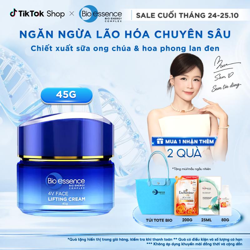 Kem nâng cơ mặt & dưỡng trắng Bio-Essence Bio-Vlift Brightening chiết xuất hoa phong lan đen và tinh chất gạo 45g