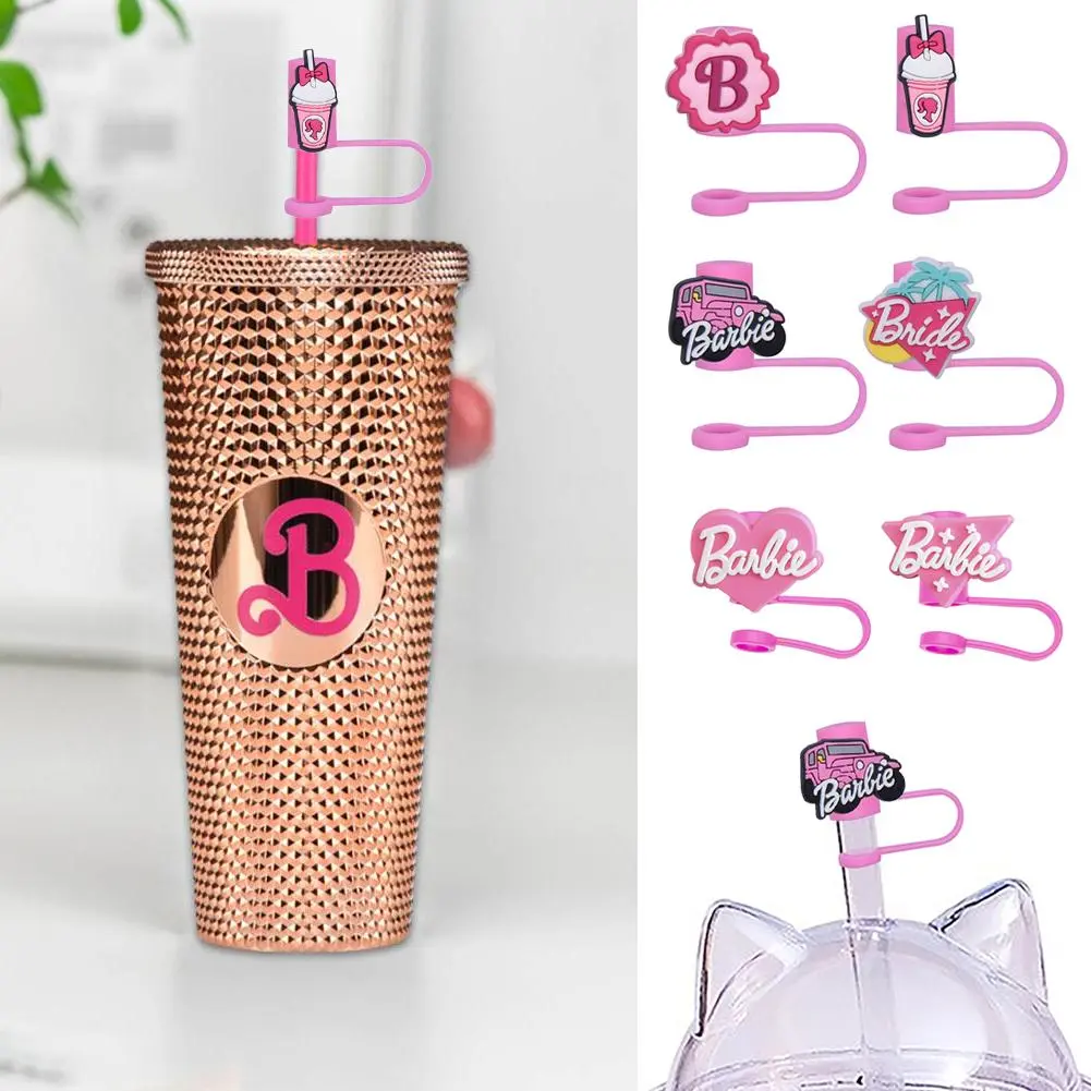 ⚡Nắp ống hút silicon chống bụi,⚡, phong cách Barbie, phích cắm sáng tạo và dễ thương, 1 miếng