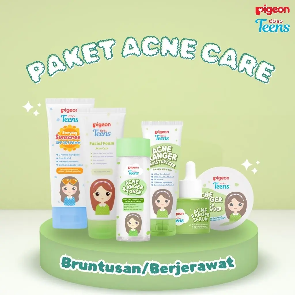 Pigeon 1 Set Lengkap Skincare Remaja Bruntusan Berjerawat