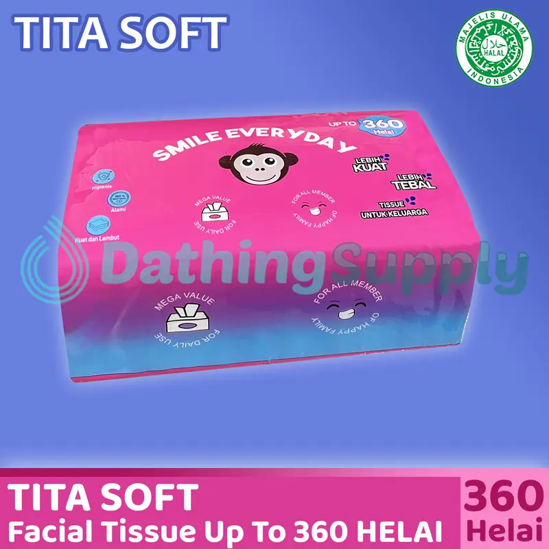 ( 10 PCS ) Tissue Tita Soft Facial Up To 360 Helai 2 ply / Tisu Wajah Halus Lembut Pembersih Muka 5