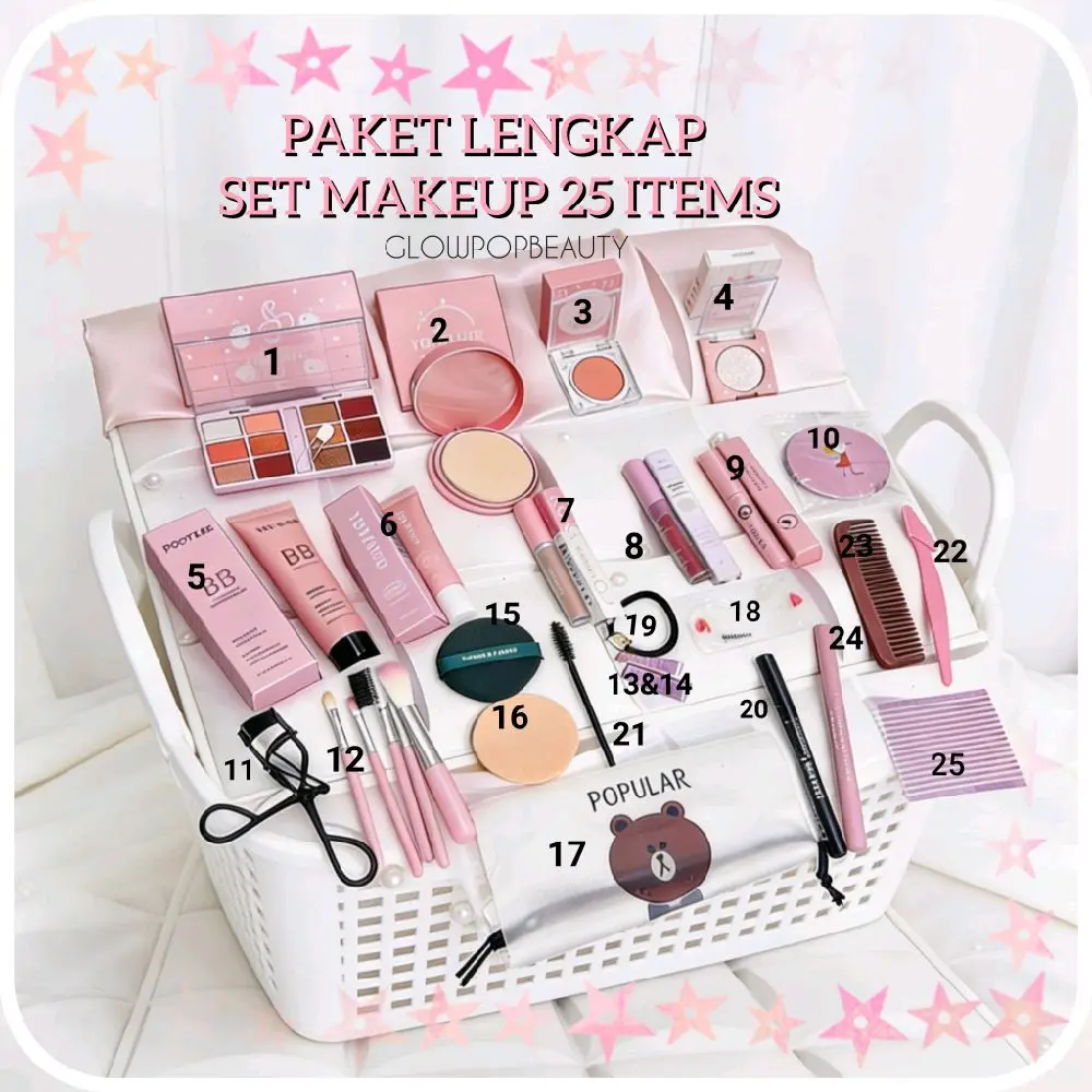 PAKET LENGKAP SET MAKEUP 25 ITEMS KOMPLIT