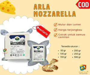 Arla Keju Mozarella Arla 250 gram 200 gr Mozzarella Lumer Mulur Isian Corndog Nashville Pizza Topping