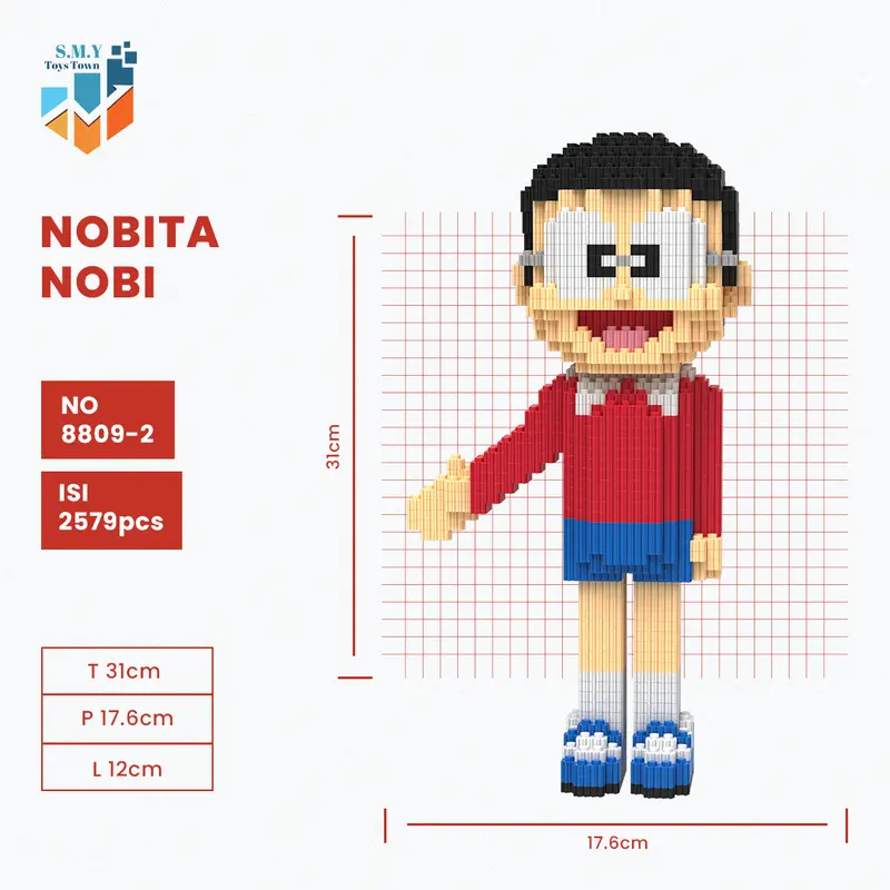 SMY Nano Block Doraemon Edition Mainan Anak Bricks Education Toys Balok Susun Puzzle Animasi 3D DIY 3