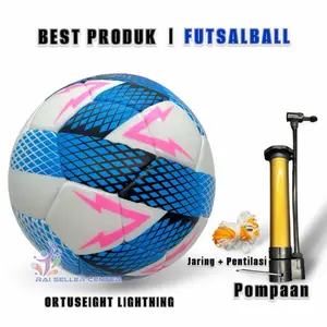 Bola Futsal Ortuseight Lightning Blue Gratis Pompaan l Jaring l Pentil Pres Jahit Berkualitas PU Dewasa Olahraga Futsal InOutdoor Ball hexagon