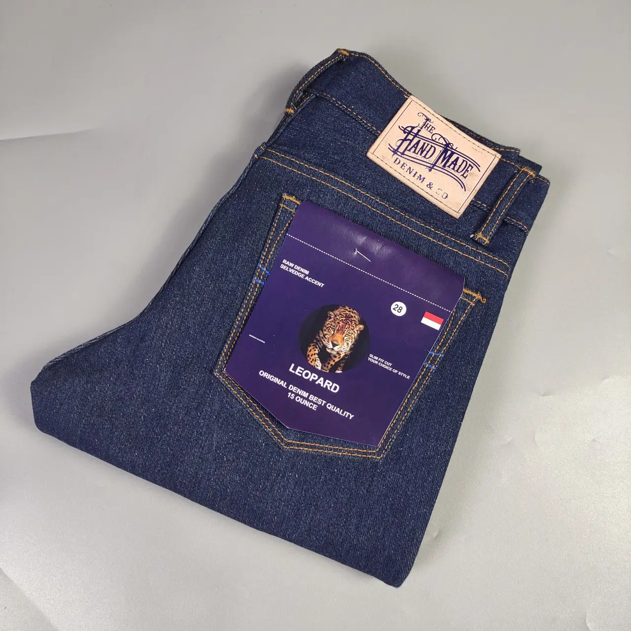Jeans Denim selvedge original produk Hand Made Leopard 15oz
