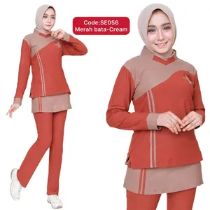 setelan wanita olahraga senam yoga zumba gym badmintoncelana rok Muslim Baju sport