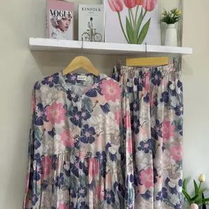 Jeara - Amalia Set Piyama  Wanita Tangan Panjang dan Celana Panjang Bahan Rayon Premium  Motif