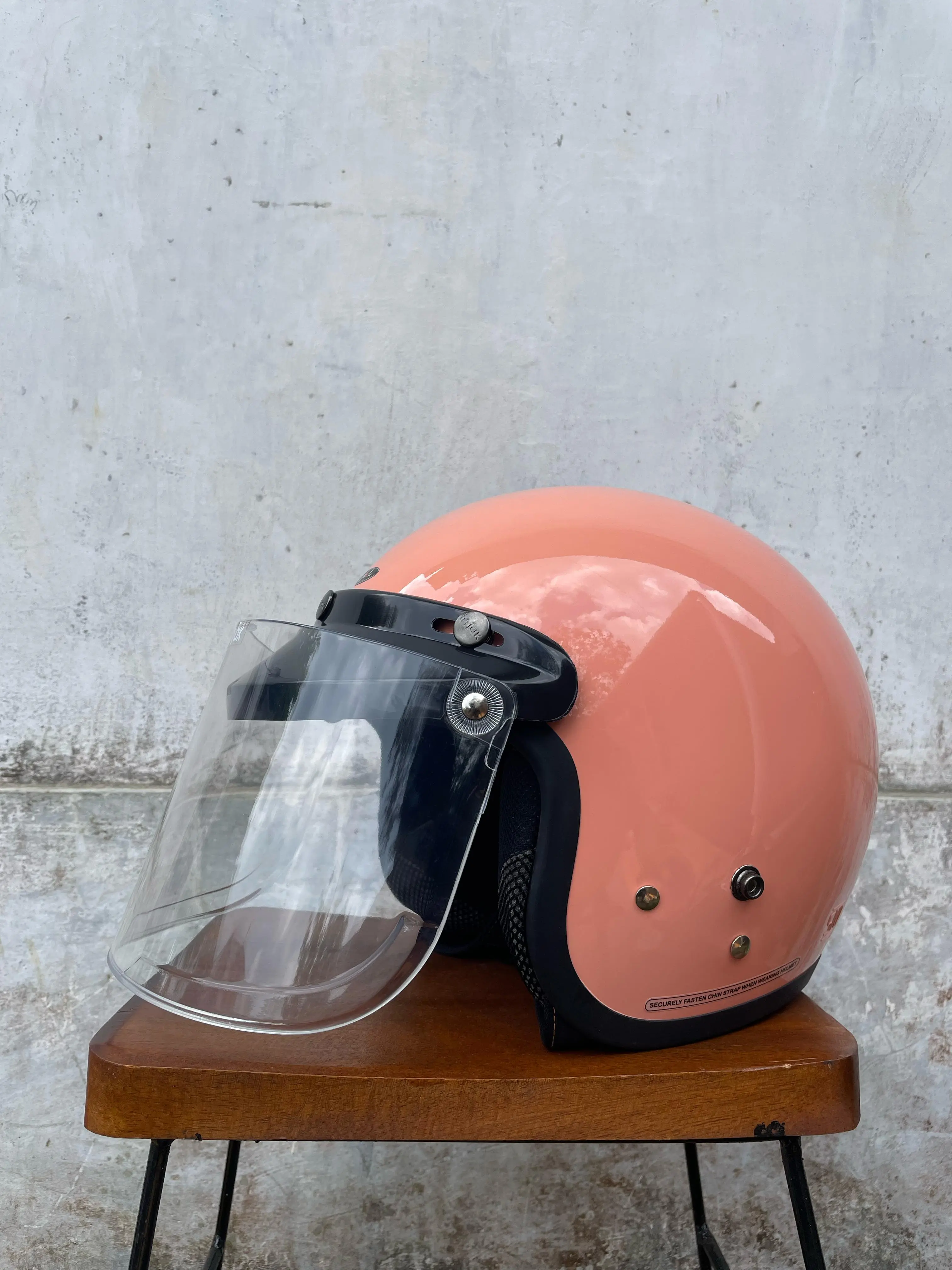 Helm Half Face Bogo Full Leher Dewasa SNI Terbaru Kaca Datar Bening Motorcycle - Ukuran M/L
