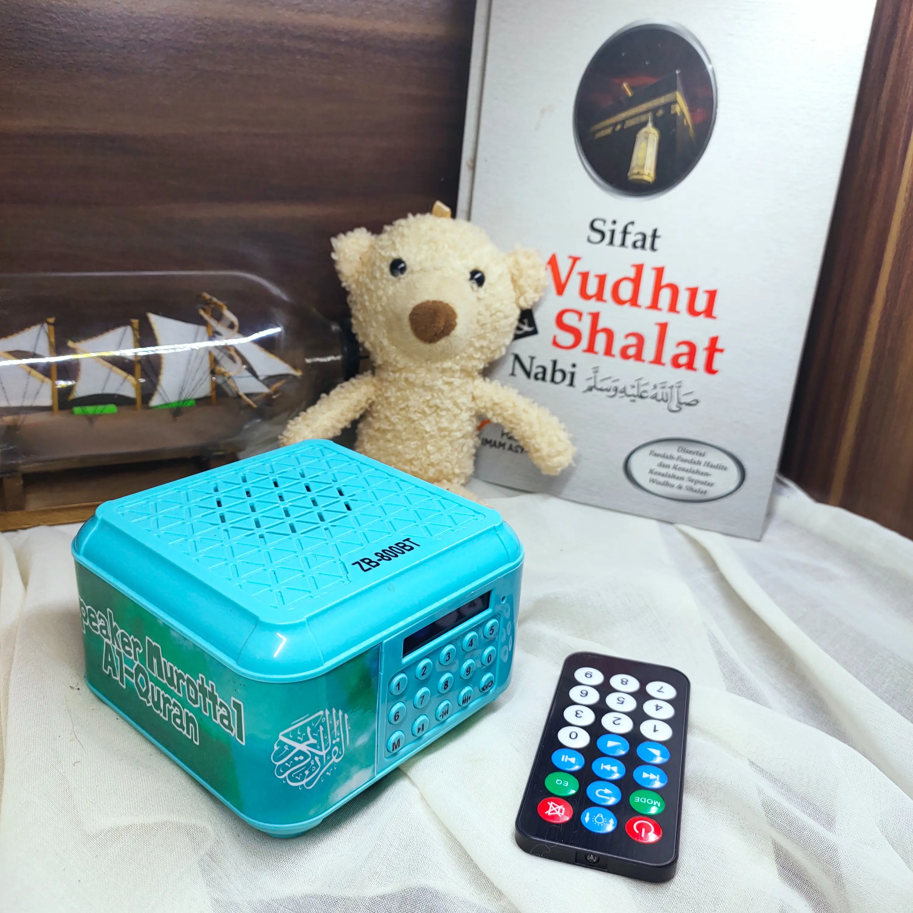 (CETAK NAMA) [Chip 16 GB] Speaker Murottal Alquran 30 Juz Speker Tahfidz anak Chip 16 GB Bluetooth & remot MOTIF AF