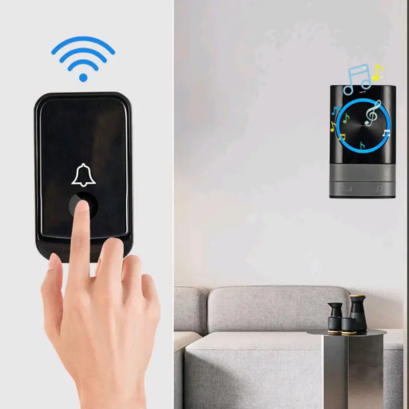 TaffHOME Bel Pintu Wireless Door Bell Waterproof EU Plug 45 Melodies - Q189 2