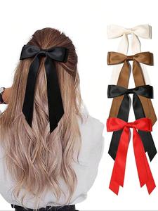 Conjunto de Pasadores Elegantes con Moño Dulce, 4 Piezas de Estilo Ballet con Cintas en Capas, Accesorios para el Cabello, Decoraciones para el Cabello