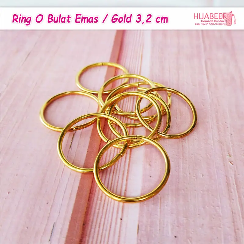 Ring O Bulat Emas 3.2 cm Aksesoris Tas /10pcs 2