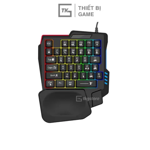 Bàn phím chơi game K13 led 7 màu 35 phím giả cơ chơi game FPS Moba trên máy tính và điện thoại di động