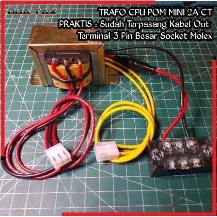 trafo CPU pom mini 2A CT sudah terpasang kabel out socket 3 pin besar ...