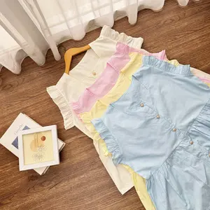 Candy vest ruffle | vest katun poplin | vest wanita kancing gold