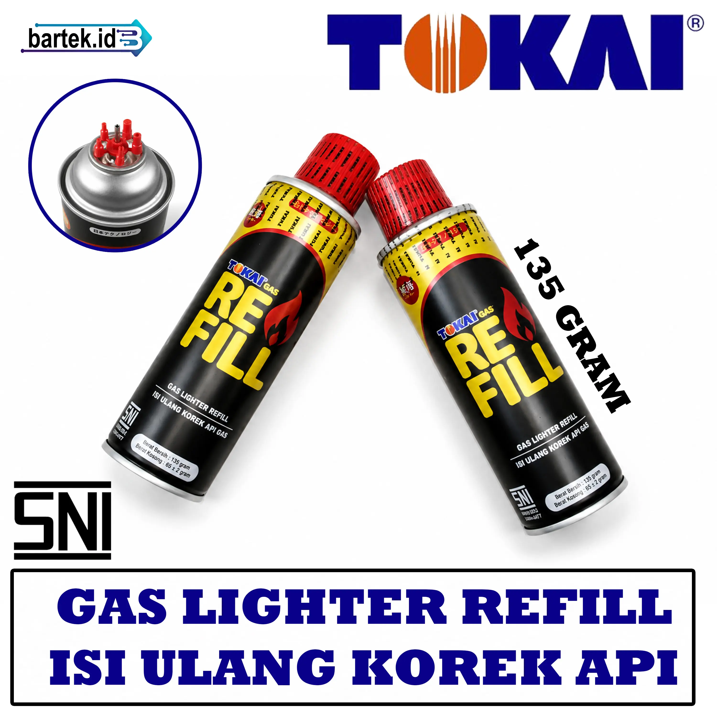 Gas Refill Tokai 135gr - Isi Ulang Korek Api - 100% Segel Pabrik
