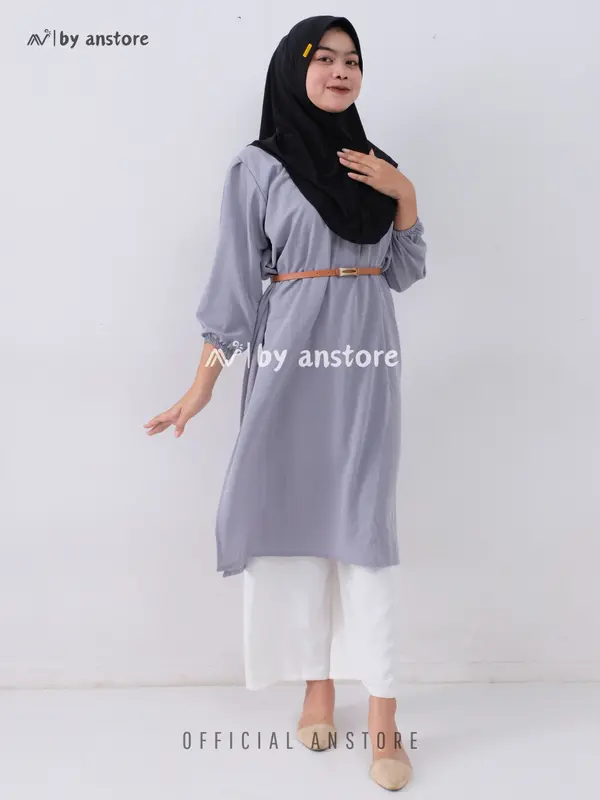 Set Long Tunik Shing Star l Tunik+Kulot Crinkle Airflow Premium l Crinkle Shunny Star Wanita 6