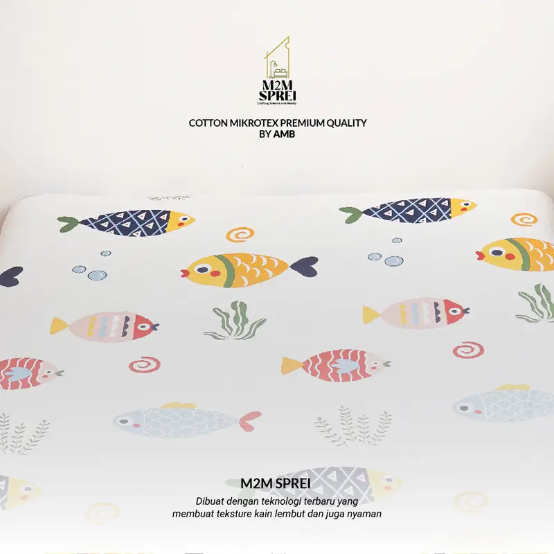 Tinggi 30 CM Sprei Double Karet Fullset Motif Bunga Geometris Queen 160x200, King 180x200, Extra King 200x200 6