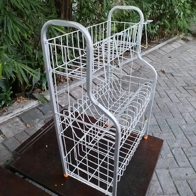 Rak Piring Mini Aluminium 3 Susun / Rak Piring Cantik Minimalis / Plus Tempat Gelas / Tanpa Tempat Gelas Besi Plastic 4