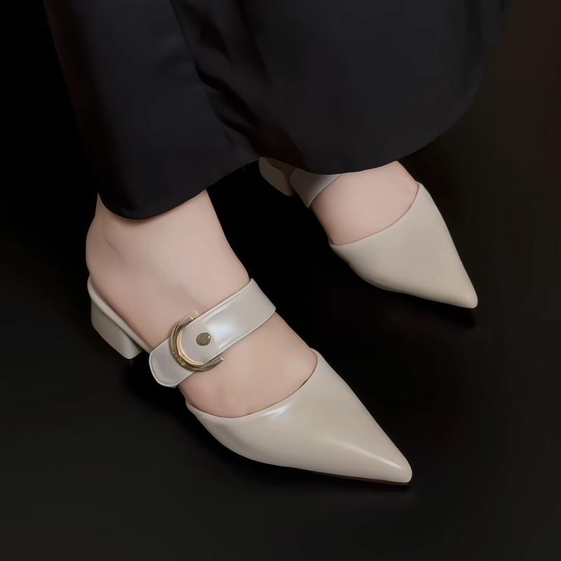  Giày Dép cao gót nữ mũi nhọn khóa D cách điệu gót 3cm 3P - Xưởng Giày Bánh Bèo DepkhoaD3cm Shoes 