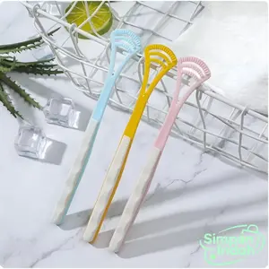 Simpan Indah Sikat Pembersih Lidah Anti Bau Mulut Tongue Cleaner Praktis Mulut Lebih Segar Double Effect Cleaning Gerigi Rubber Aman Food Grade Biru Hijau gel