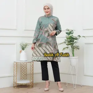 Tunik Batik Wanita Premium Jumbo Baju Atasan Seragam Kantor Guru Kerja Kondangan Kemeja Modern