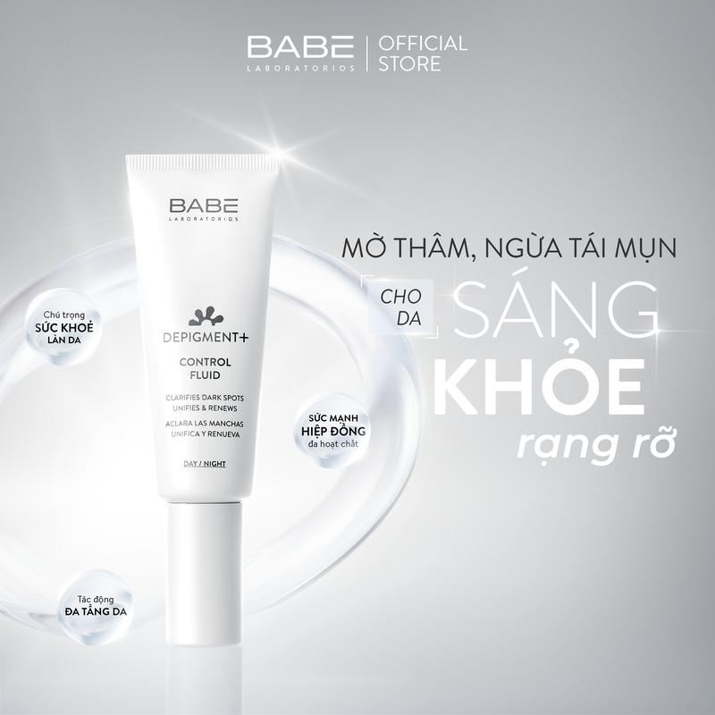 Kem Dưỡng Sáng Da Và Cải Thiện Vết Thâm Nám BABÉ DEPIGMENT+ Control Fluid Tuýp 40ml
