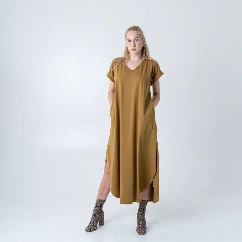 Simplyrooms Daisy Homedress Dress Casual Kantong Kaos Panjang Samping Tangan 1