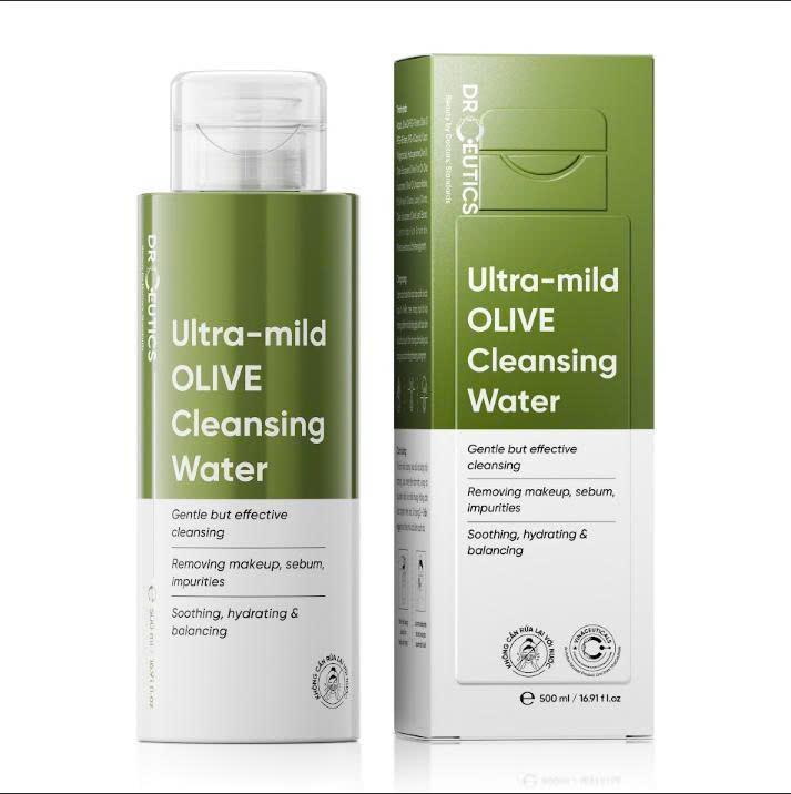 DrCeutics Nước Tẩy Trang Ultra-mild OLIVE Cleansing Water 500ml Cho Mọi Loại Da Đặc Biệt Da Nhạy Cảm Không Gây Khô Rát Da