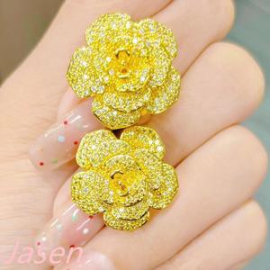 Cincin Bunga Besar, Gaya Wanita, Diperbuat daripada Keluli Titanium, Cincin Tertutup, Tidak Luntur, Didatangkan dengan Kotak Cincin Percuma, Hadiah Cantik